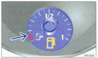 Fig. 152 Dans le combiné d'instruments : indicateur de niveau de carburant pour