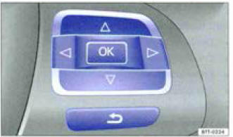 Fig. 11 Côté droit du volant multifonction : éléments de commande des mer os sur