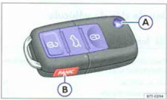 Fig. 15 Clé du véhicule avec touche d'alarme