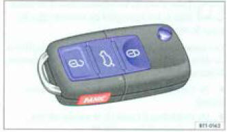 Fig. 18 Clé du véhicue ovec touche d'alarme.