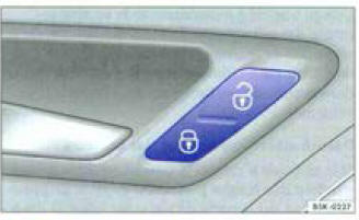 Fig. 19 Dans la porte du conducteur : touche de verrouillage centralise.