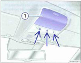 Fig. 23 Dans la consale de povillon : capteurs de la protection volumétrique.