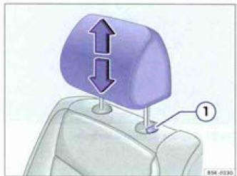 Fig. 38 Réglage des appuie-tête avant.
