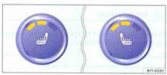 Fig. 44 Dans la console centrale : molette du chouffage des siéges avant (variante