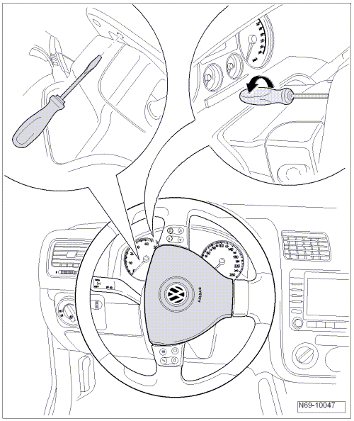 Module de sac gonflable côté conducteur : dépose et repose (Golf 2004 ►)