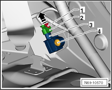 Capteur de collision pour sac gonflable latéral arrière, côté conducteur -G256- : dépose et repose (Golf 2009 ►)