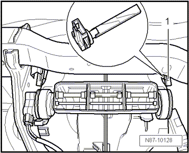 Transmetteur de température au diffuseur d'air au plancher, côté droit -G262- : dépose et repose